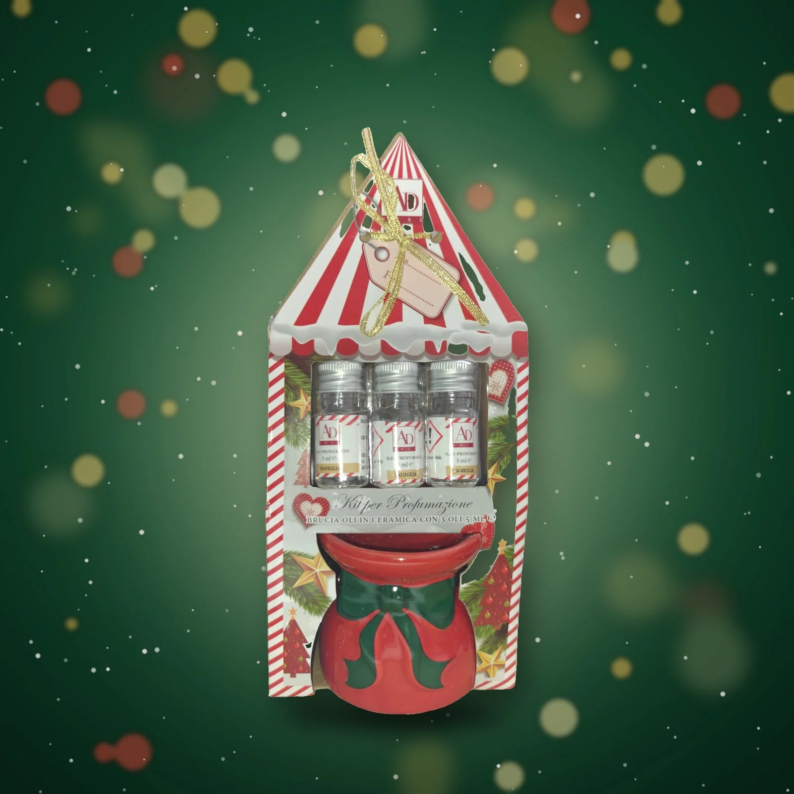 Festive Oil Burner Kit with 3 x 5ml Vanilla Fragrance Oils