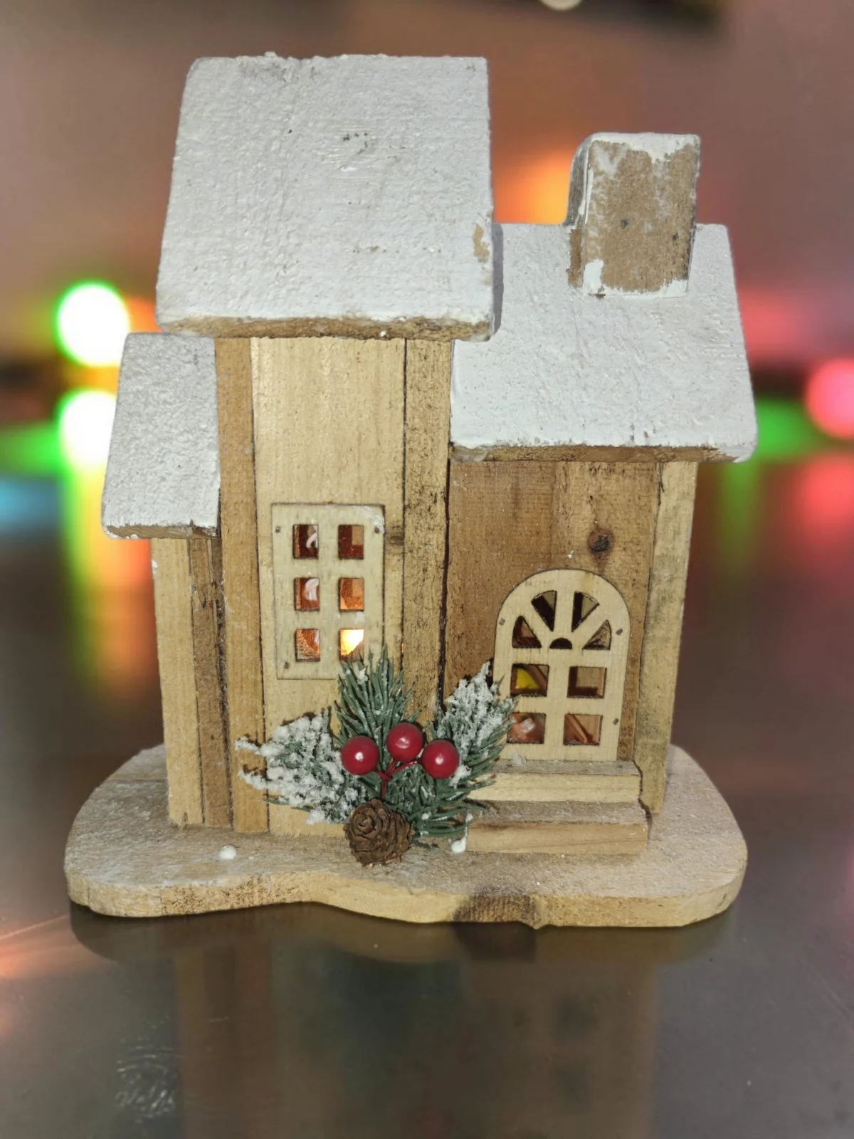Light-Up Wooden Christmas House
