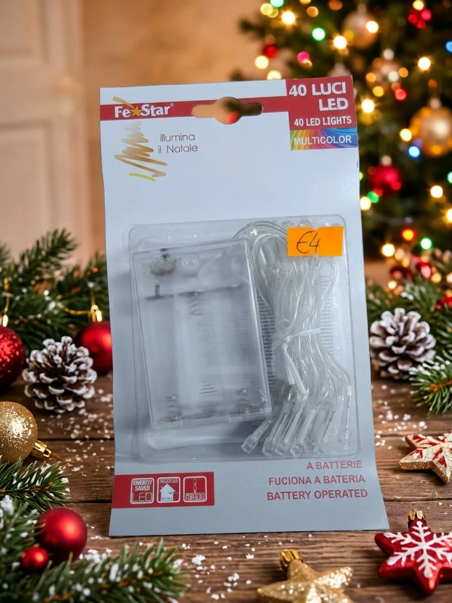Battery-Operated Multicolour String Lights, 40 LEDs