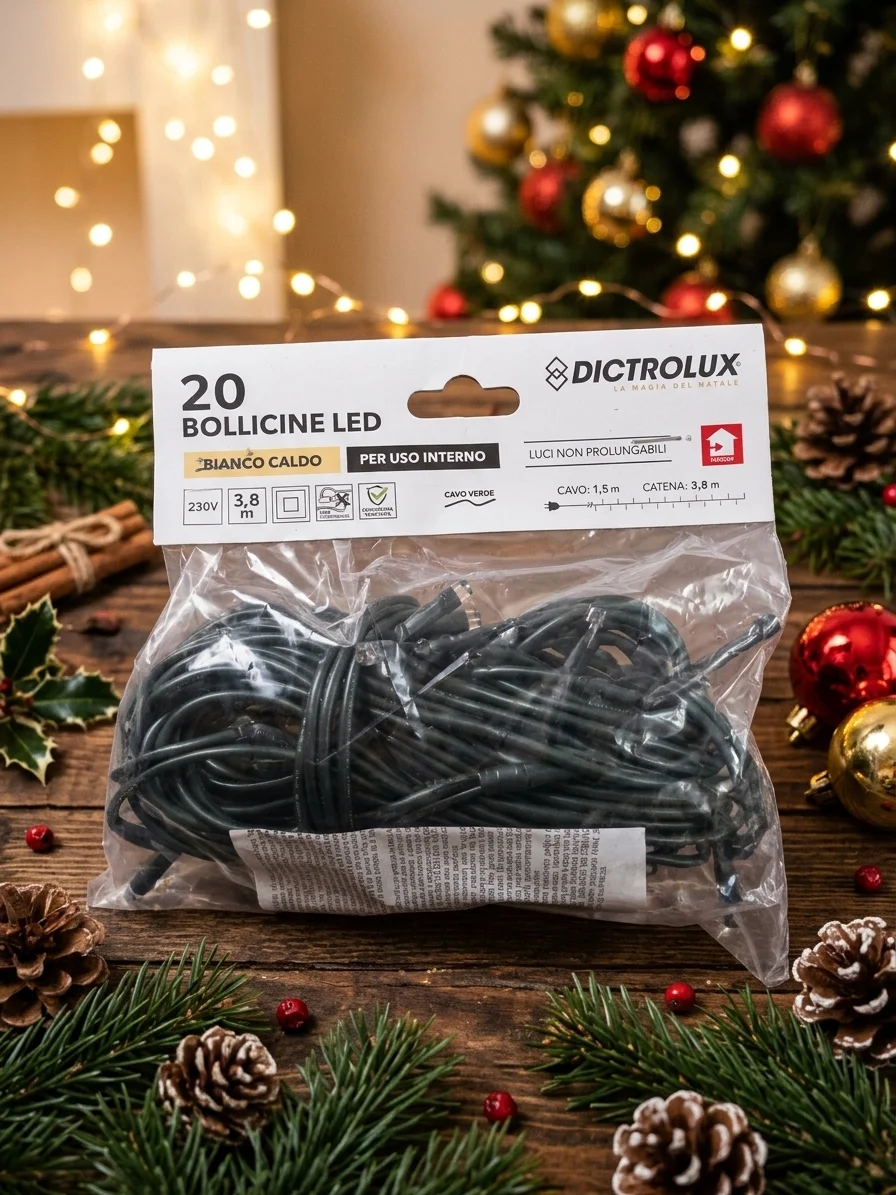 Warm White Christmas Lights, 20 LEDs, Plug-In, Indoor Use
