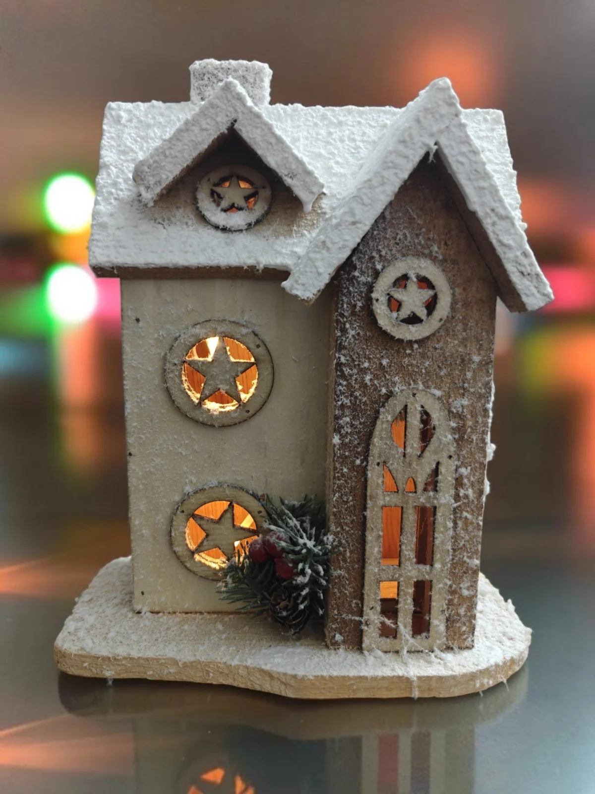 Light-Up Wooden Christmas House