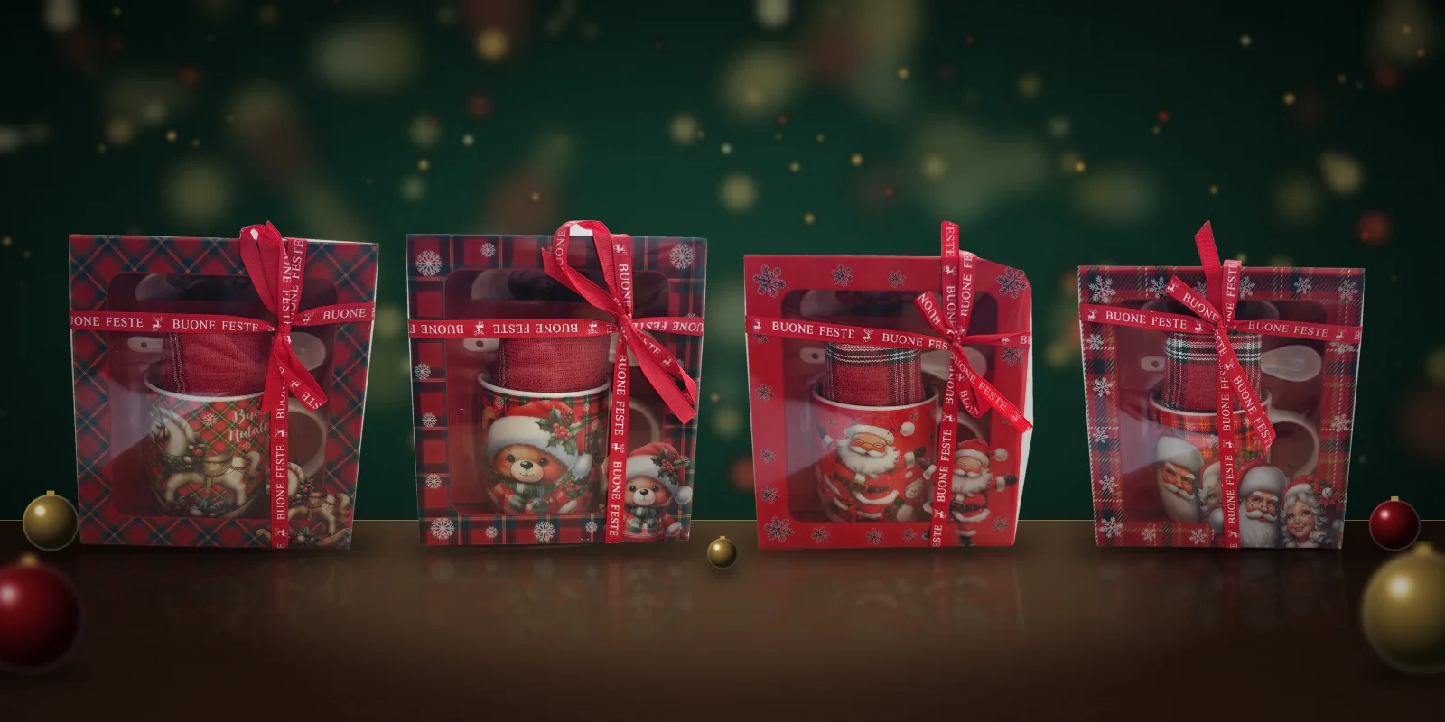 Festive Mug Gift Box: Mug, Spoon & Tea Towel