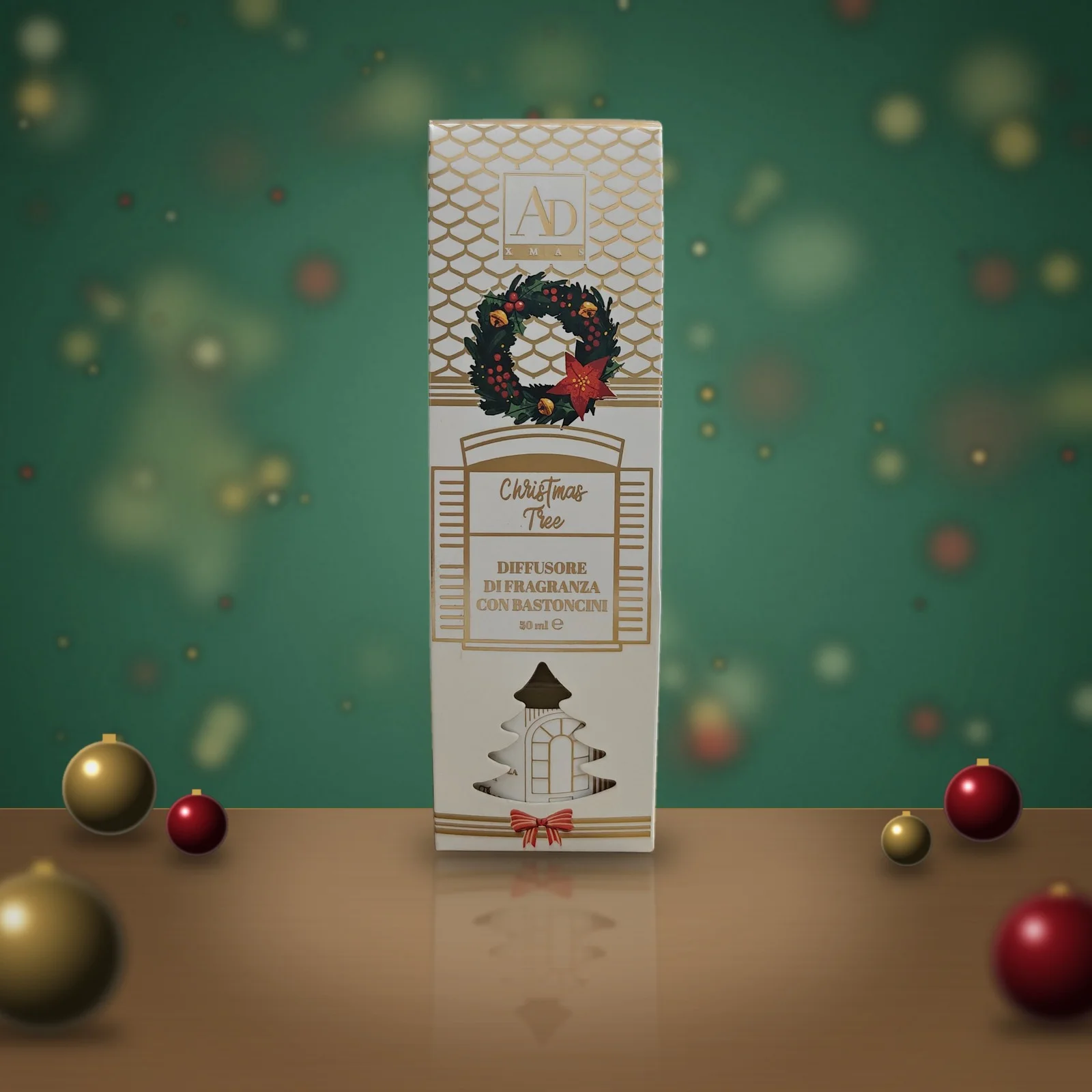 Festive Reed Diffuser Gift Box (50ml): Cedarwood & White Musk or Christmas Tree