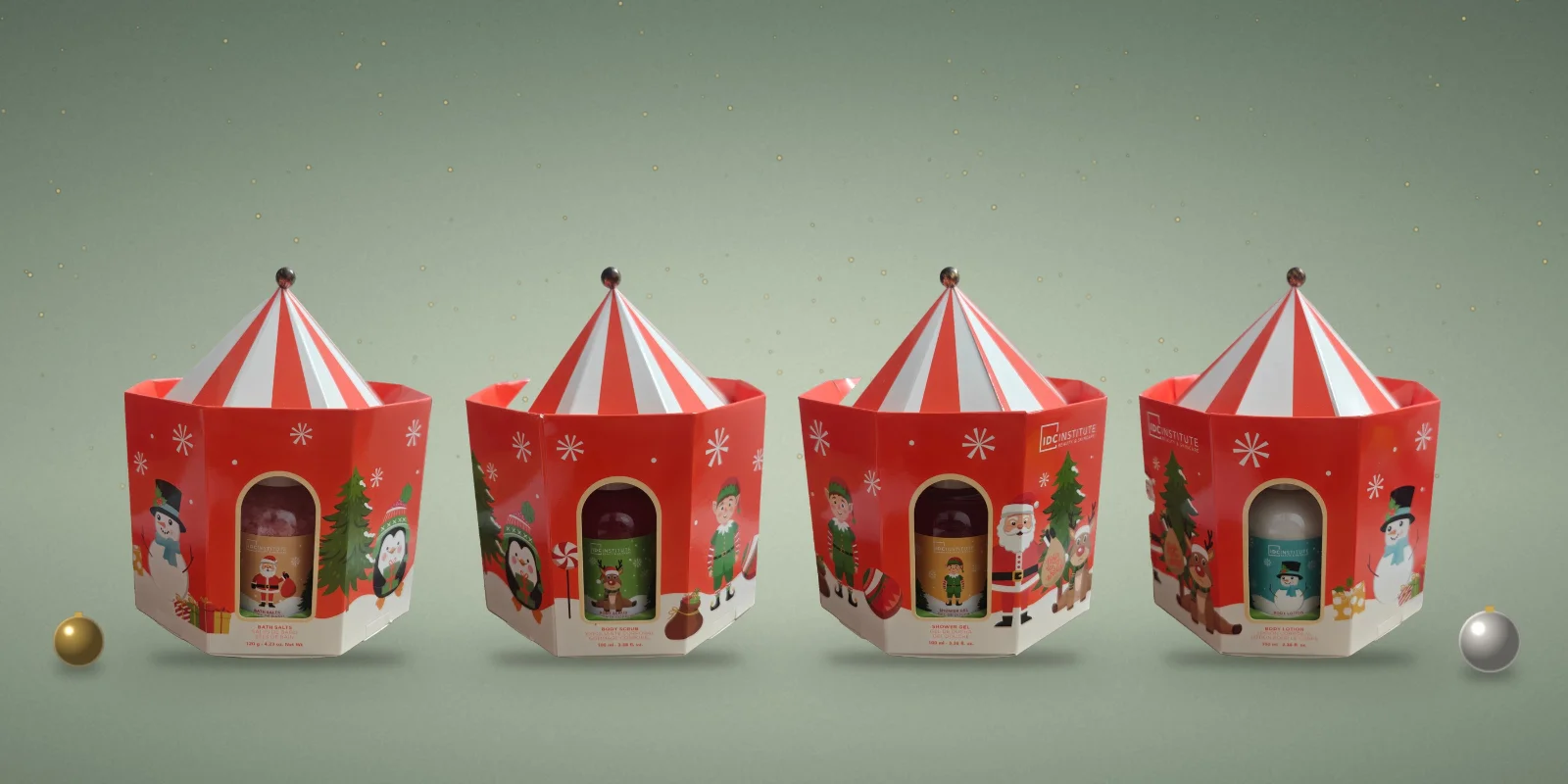 Christmas Carousel Gift Box: Shower Gel, Body Lotion, Scrub & Bath Salts